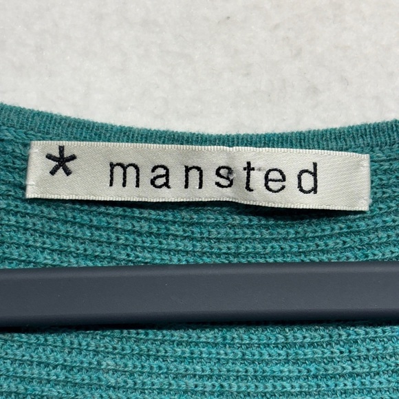 Mansted Crew Neck Sweater Relaxed Fit teal turquoise cotton ribbed xl - Picture 3 of 7